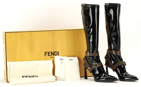 fendi knee high patent boots